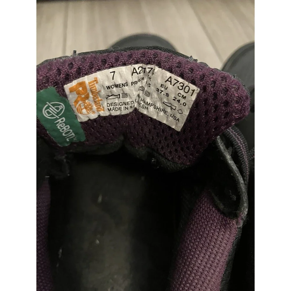 Timberland Pro 524 Aerocore Shoes Women 7 Purple Black Work Sneakers Safety Toe